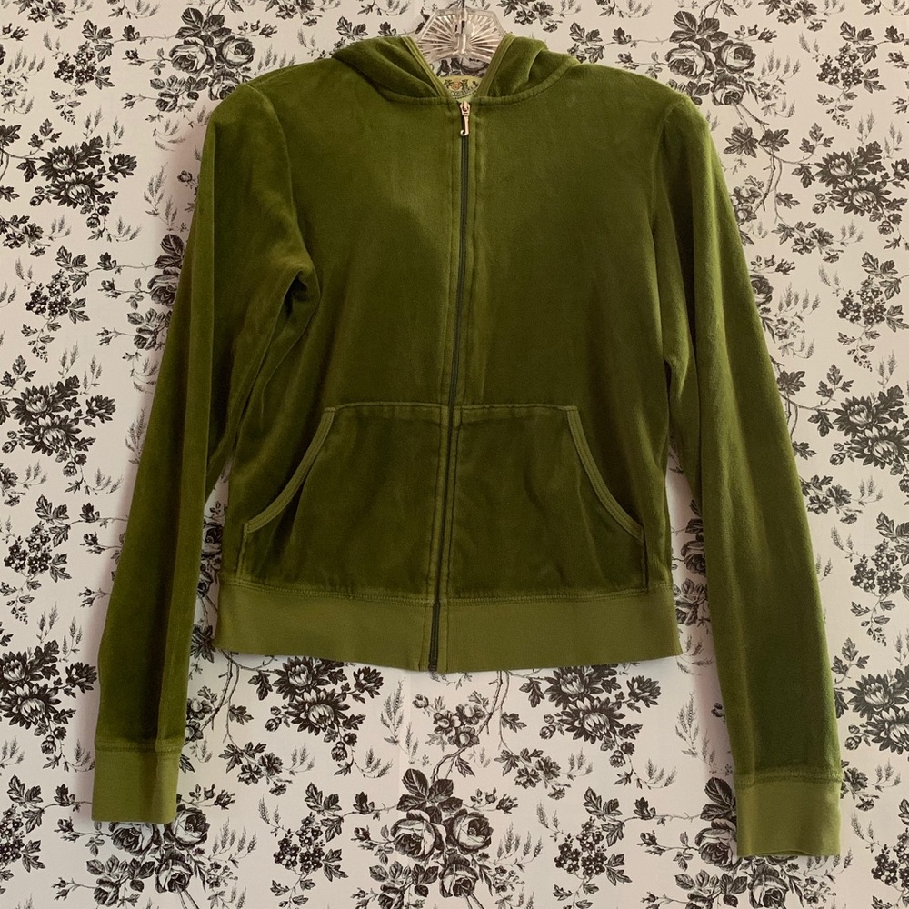 Juicy Couture Velour Track Suit Jacket Green Large